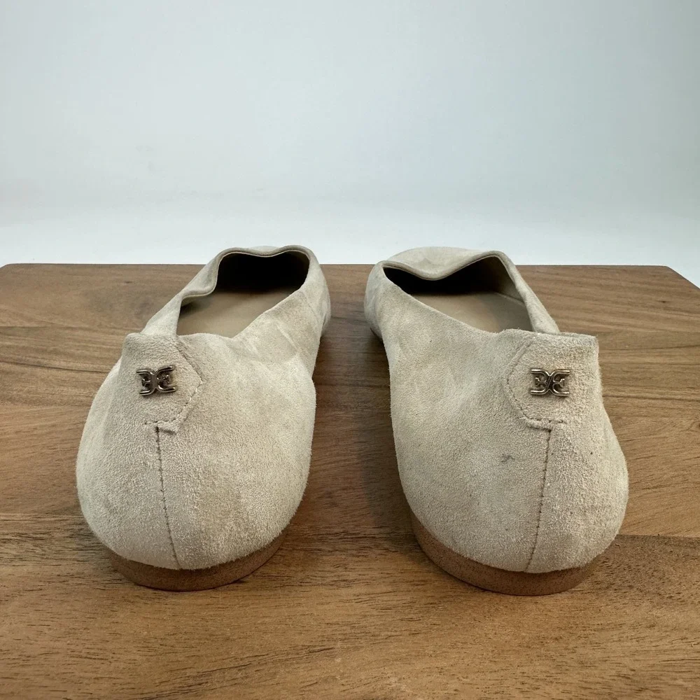 Womens Sam Edelman Wanda Ivory Suede Pointed Toe Ballet Flats Shoes Size 7 M GUC